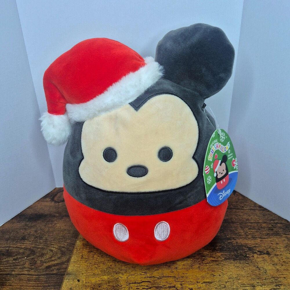 NWT Squishmallows Mickey Mouse 10" Christmas Santa Hat Plush Toy New Disney cmas
